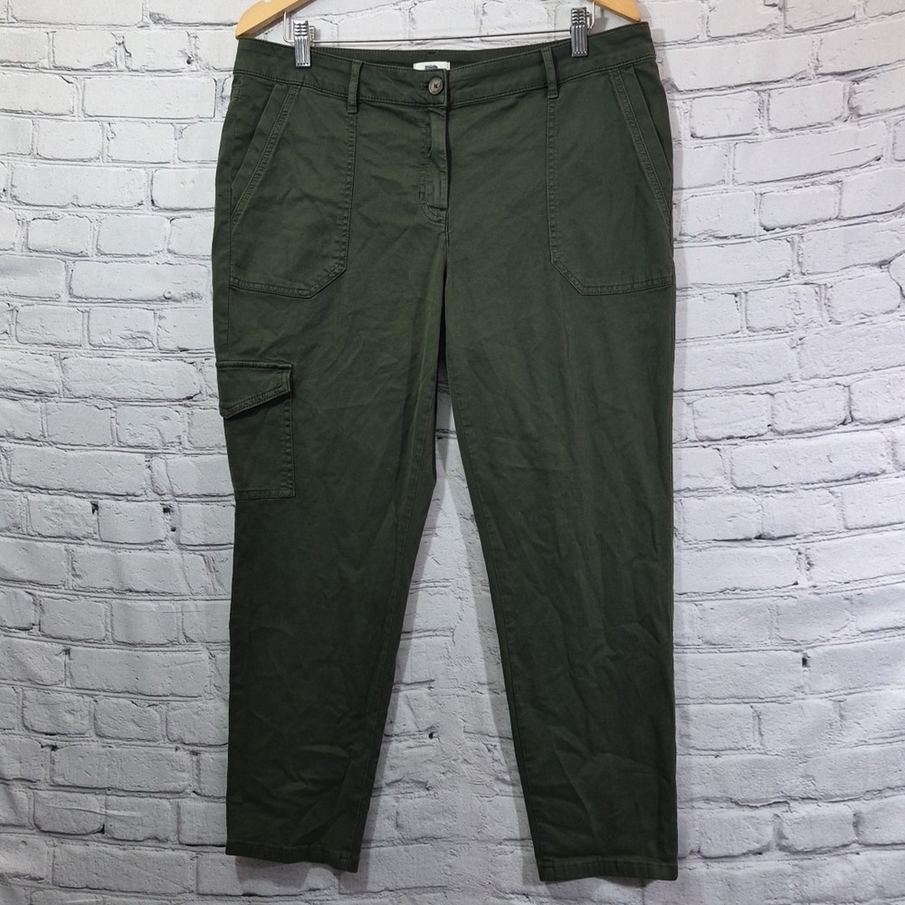 J. Jill Cargo Pants Women 14 P Petite Olive Green Pockets Straight New with Flaw